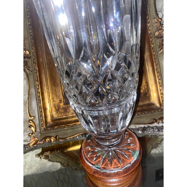 Art Deco Vintage Waterford Crystal Balmoral 11" Footed Vase Elegant Grandmillennial Decor For Sale - Image 3 of 12