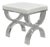 Contemporary Modern Lucite Acrylic X-Form White Vanity Bench Stool Seat For Sale