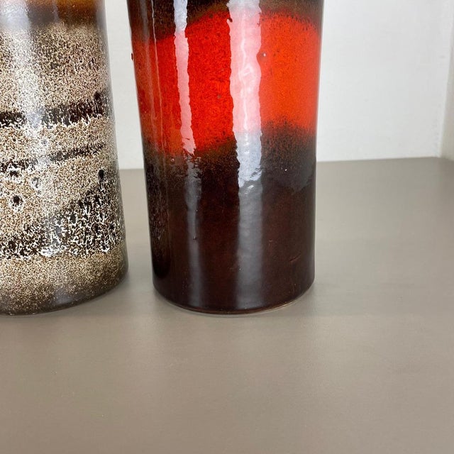 Fat Lava Pottery Vases from Scheurich, Germany, 1970s, Set of 2 For Sale - Image 10 of 18