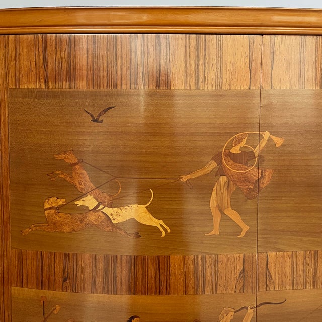 Wood Italian Art Deco Inlaid Wood Bar Cabinet, 1930s For Sale - Image 7 of 18