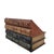 A handsome vintage two-piece faux book desk organizer and letter tray set, executed in a classic old-world trompe l'oeil...