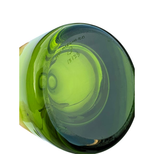 Mid-Century Modern Holmegaard Green Glass Vase 18123 For Sale - Image 3 of 3