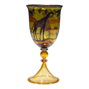 Art Glass Graal Goblet by Wilke Adolfsson 1988