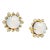 Syna Yellow Gold Moon Quartz Earrings with Diamonds, a Pair For Sale