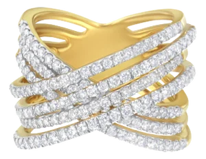 10KT Yellow Gold Diamond Bypass Ring (1 5/8 cttw, H-I Color, SI2-I1 Clarity)