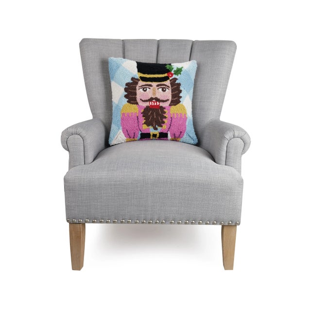 A festive way to spruce up your home for the holidays and winter season! 100% wool hooked throw pillow / accent pillow....