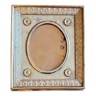 Antique 19th Century French Empire Gilt Bronze Ormolu Small Picture Frame For Sale