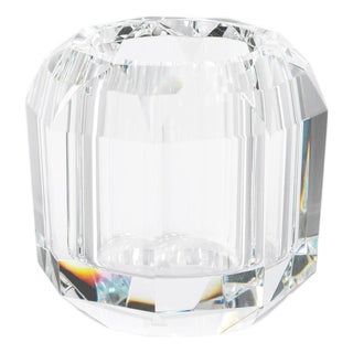 Ruxley 3.25" Faceted Crystal Vase, Clear For Sale