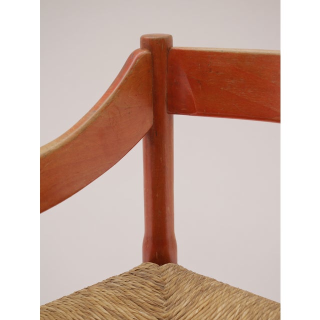 1960s Red Carimate Carver Chairs attributed to Vico Magistretti for Cassina, 1960s, Set of 4 For Sale - Image 5 of 7