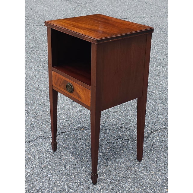 Georgian Style Mahogany Two-Tier Single Drawer BedSide Table For Sale - Image 4 of 12