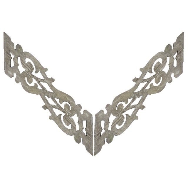 Shabby Chic French Architectural Fretwork Elements, Pair For Sale - Image 3 of 7