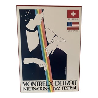First Montreux-Detroit International Jazz Festival Poster- 1980 K.Magdalen Ringer Artist For Sale