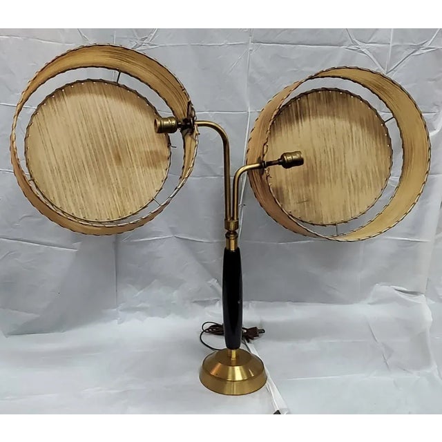 1950s Authentic MidCentury Modern Double Shade Table Lamp by Majestic