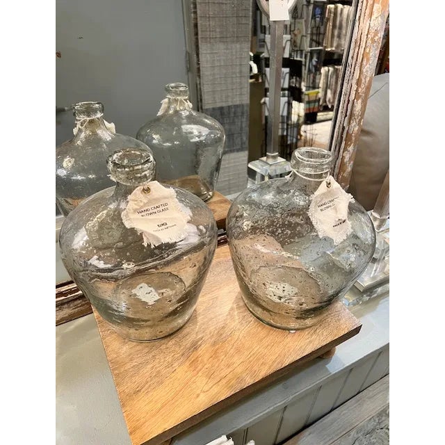 2020s Seeded Pebble Hand Blown Glass Vase For Sale - Image 5 of 5