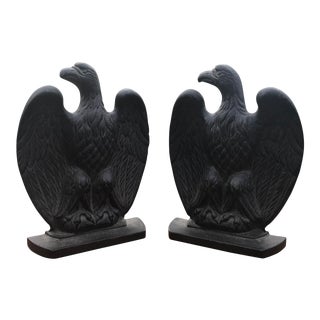 Cast Iron Eagle Bookends - a Pair For Sale