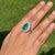Chic 5.03ct Emerald and 1.99ct Diamond Pear Cocktail Ring in 18k White Gold Size 9 For Sale - Image 10 of 18
