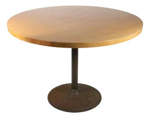 Mid Century Round Cafe Style Bistro Dining Table With Cast Iron Base