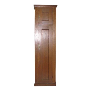 Classic Vintage 92 In. Narrow Oak Clothes Closet For Sale