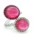 Metal 1980s Contemporary 18k White Gold Pink Tourmaline & Diamond Bypass Cocktail Ring, Size 6 For Sale - Image 7 of 10