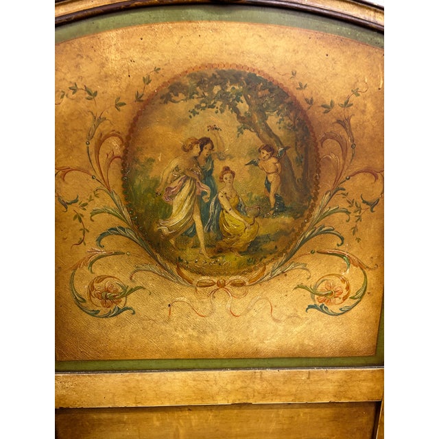 Antique Three Quarter Size French Louis XV Vernis Martin Style Bed For Sale - Image 4 of 14