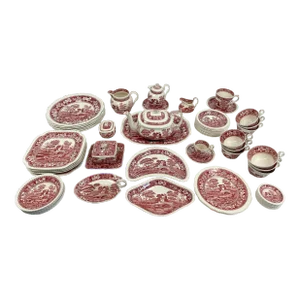 1930s Copeland Spode Pink Tower Collection- 55 Pieces