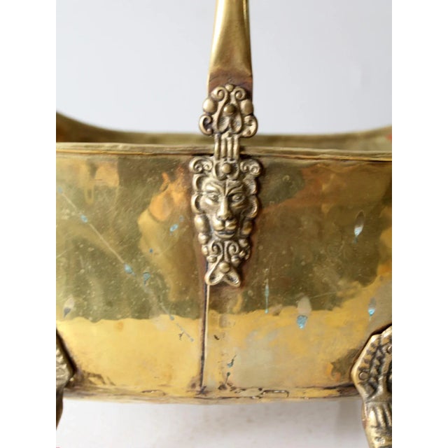 Antique Brass Firewood Bucket For Sale - Image 10 of 12