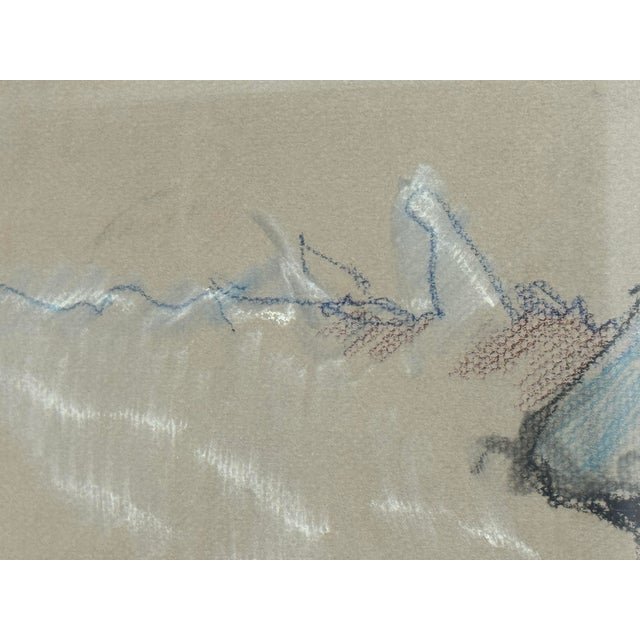 Gray Circa 1976 J. Mayons Custom Framed Pastel Panting of Male Nude For Sale - Image 8 of 12