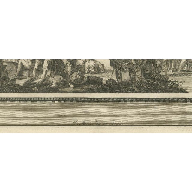18th Century Pieter Mortier, Dying Mattathias and Judas Maccabeus Restores the Temple, 1700, Engraving For Sale - Image 5 of 12