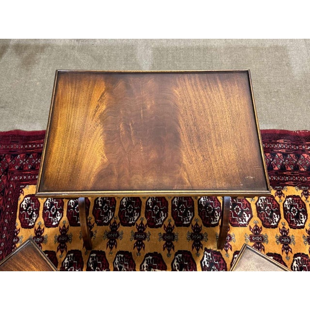 English Mahogany Nesting Tables, 1950s, Set of 3 For Sale - Image 11 of 15