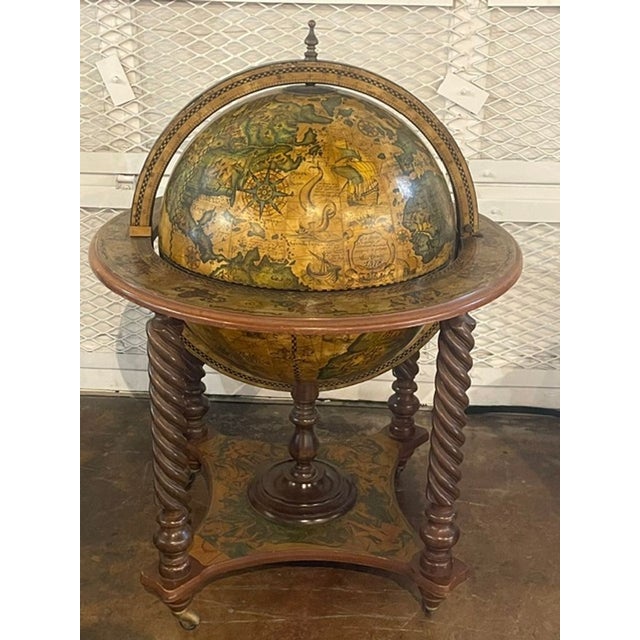Traditional Vintage Italian Terrestrial Globe on Stand For Sale - Image 3 of 9