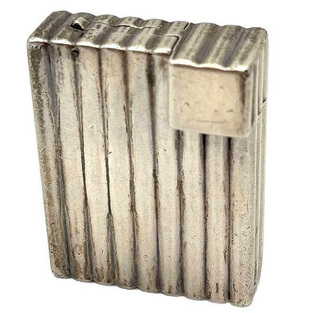 Art Deco 1930s Art Deco Sterling Silver Petrol Lift Lighter by Cartier Paris Derose For Sale - Image 3 of 8