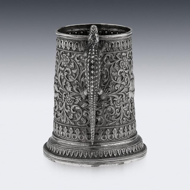Antique Indian Kutch Silver Mug, 1890 For Sale - Image 4 of 18