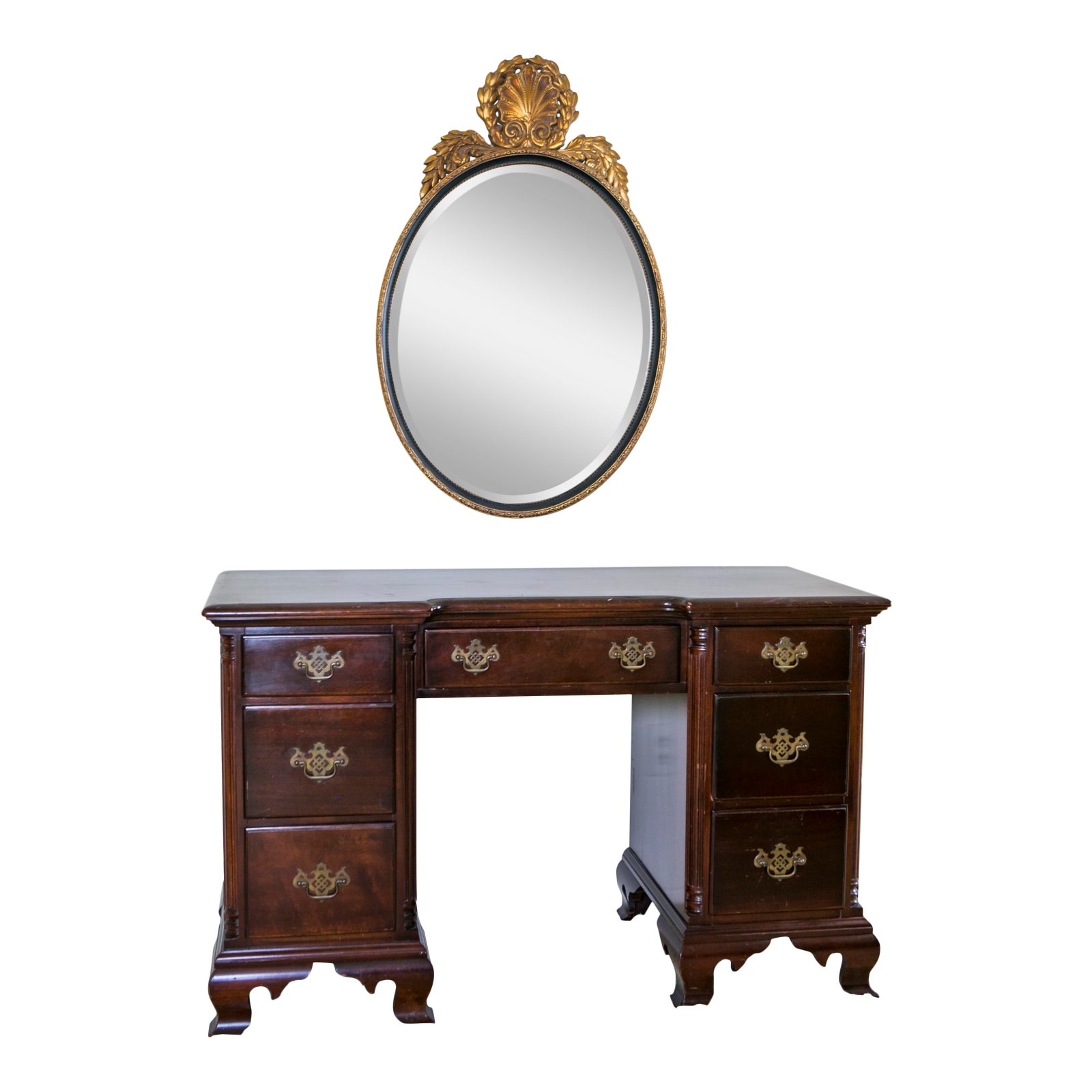 1960s Traditional/Colonial Kling Solid Mahogany Dressing Table Chairish