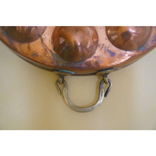 Oversized Vintage French Country Copper Egg Poacher Mold Wall Decor For Sale In New York - Image 6 of 7