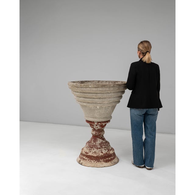 Mid 20th Century French Funnel-Shaped Concrete Planter For Sale - Image 11 of 18