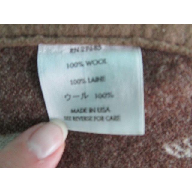 Pendleton Southwest Rock Art Petroglyph Wool Bedspread King Earth Tone Small Holes For Sale - Image 10 of 14