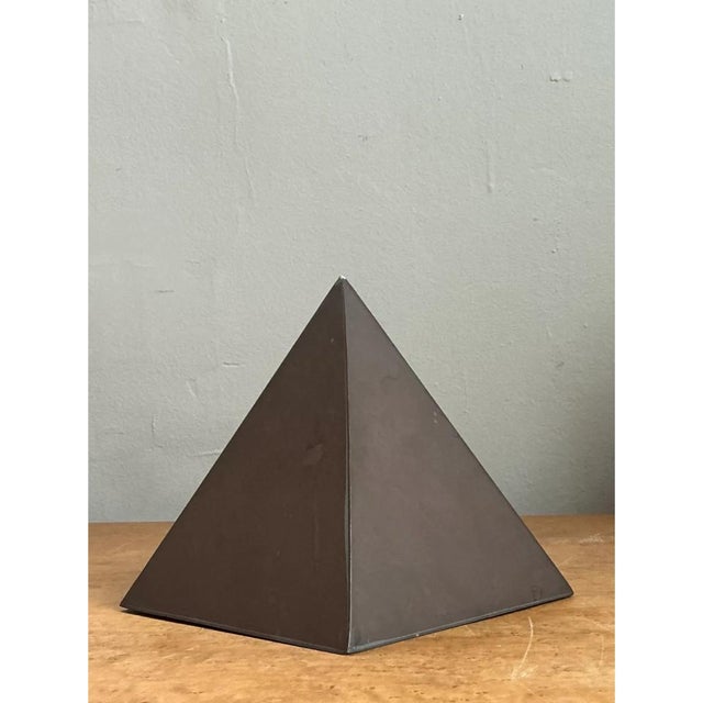 Mid-Century Modern Vintage Sarreid Patinated Metal Pyramid Sculpture For Sale - Image 3 of 12