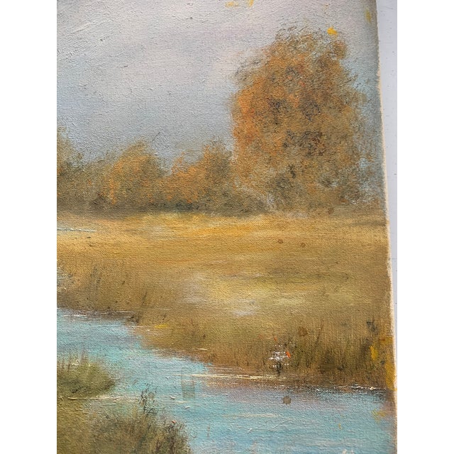 Women in the Meadow Collecting Flowers, 1800s, Oil on Canvas For Sale - Image 14 of 18