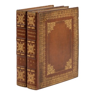 Early 19th Century Decorative and Illustrated Volume Set, Sir John Froissart's Chronicles of England- Set of 2 For Sale