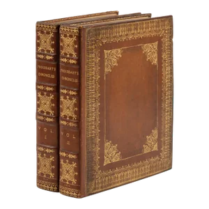 Early 19th Century Decorative and Illustrated Volume Set, Sir John Froissart's Chronicles of England- Set of 2