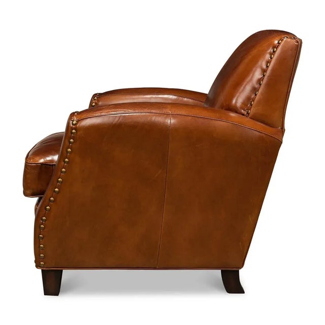 American Classic Leather Armchair For Sale - Image 3 of 12