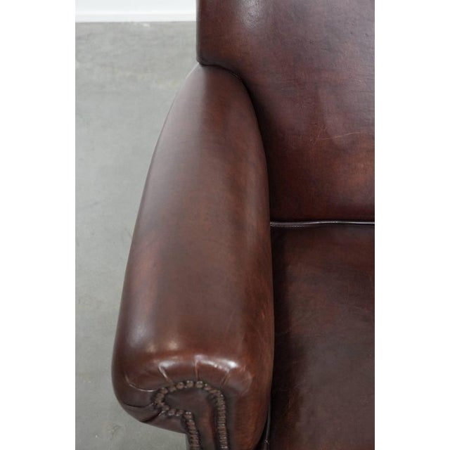 Sheepskin Armchair with Decorative Nails For Sale - Image 7 of 16