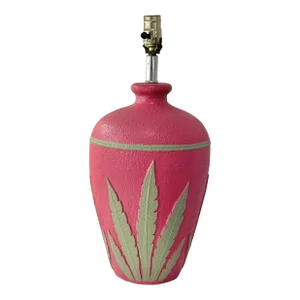 Pink and Green Palm Beach Style Table Lamp