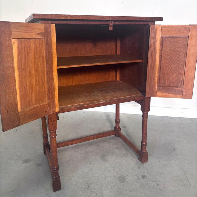 Brown Vintage Oak Hall Cabinet, 1960s For Sale - Image 8 of 12