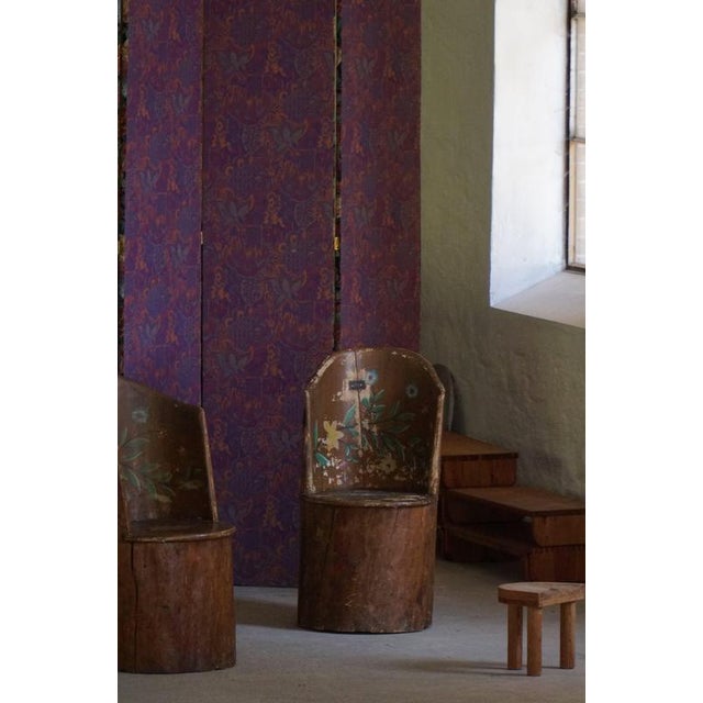Wood Swedish Folk Art Stump Chairs, 1890s, Set of 2 For Sale - Image 7 of 18