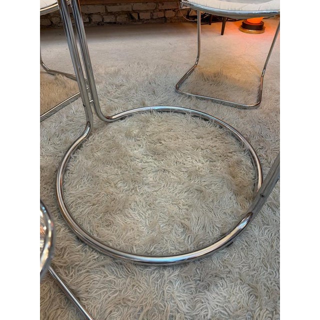 Glass Round Dining Table in Chrome and Glass, Italy, 1970s For Sale - Image 7 of 11