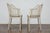 Textile Pair of Baker Furniture Faux Bamboo Upholstered Armchairs in Soft White Finish For Sale - Image 7 of 12