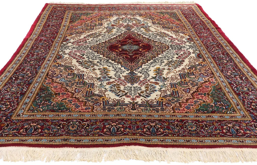 Vintage Persian Yazd Rug - 05'07 X 08'07 | Chairish