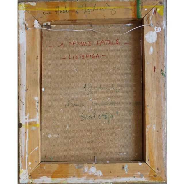 Contemporary Juris Zvirbulis, La Femme Fatale, 2002, Oil on Board For Sale - Image 3 of 4