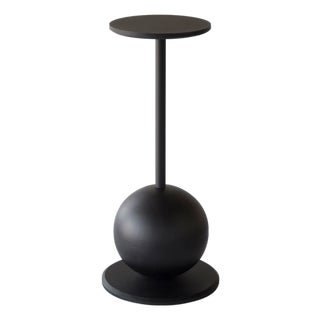 Jasper Steel Drinks Table With Sculptural Spherical Base For Sale